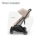 UPPAbaby Minu Duo Side-by-Side Double Stroller - Lightweight + Compact Design for Travel - Easy Fold- from Birth to Toddler - Independent Recline -Ada (Sandstone/Carbon Frame/Chestnut Leather), Mfg date: 03-2026