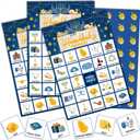 Liliful 35 Pcs Hanukkah Bingo Games Menorah Bingo Card for Adults Kids 24 Players Hanukkah Party Card Game Set Hanukkah Bingo Calling Cards for Teens School Family Hanukkah Party Games Favor Supply