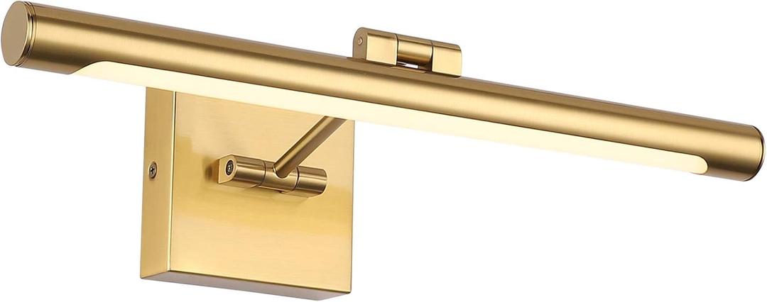 Joosenhouse LED Picture Light Fixtures 16.53" Inches Long Modern Gold Wall Lamps with Rotatable Lighting Tube Picture Frame Lights for Paintings 9W(50W Eqv.) Hardwired Connection 3000K