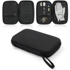 VISEMAN Golf Glove Holder Case, Golf Accessory Case with Detachable Golf Glove Shaper, Portable Golf Hard Case Waterproof for Golf Essentials, Balls, Markers, Tees