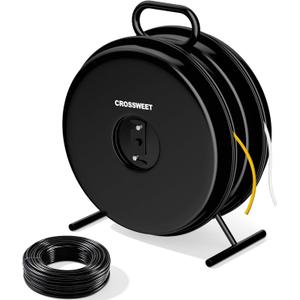 Upgraded 415D Wire Dispenser Wheel, Dual Capacity 2-Reel Wire Dispenser with Easy Grip Handle & Aluminum Reel, Compatible with 250ft 14/2 14/3 14/4 12/2 12/3 10/2 Electrical Wire Rolls