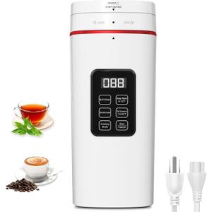 Travel Electric Kettle Portable 304 Stainless Steel LED Display Temperature Adjustable BPA Free Child Lock Mini Kettle,Small Hot Water Boiler Auto Shut-Off