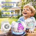Cossy Rechargeable Bubble Machine, 360 Automatic Rotation Bubble Machine for Kids, Bubble Maker with Remote Control, RGB Lights & 20000+ Bubbles Per Minute, Outdoor Toys Games for Kids/Adults (White)