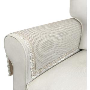 Couch Arm Covers, 2pcs VelvetSofa Arm Covers, Couch Covers, Non-Slip Lace Armrest Covers, Headrest/Backrest Cover, Seat Cover, Slipcovers for Pet Armchair Loveseat Recliner Furniture(24"20", Beige)
