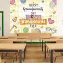 Happy Grandparents Day Backdrop 8x6FT Best Grandparents Ever Banner Decorations School Event Love Grandparents Photography Background Grandpa Grandma Holiday Retirement Party Supplies Photo Props