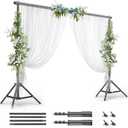 BEIYANG 10x10FT Backdrop Stand, Background Support Kit for Photography, 2 Adjustable Backdrop Supports, 4 Crossbars, 4 Clamps, and Carrying Bag for Photo Video Stutio, Parties Decoration