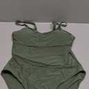 Blooming Jelly Women's Sexy One Piece Bathing Suits One Shoulder Swimsuits Slimming Mesh Swimwear (Large, Army Green)