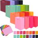 Gcardist 16 Colors Gift Bags with Tissue Paper for Wedding, Birthday, Party Supplies-7.9"x4.3"x9.6" Light Color Series Medium Size Cardboard Gift Bags 16pcs Bags +32pcs Tissue Paper