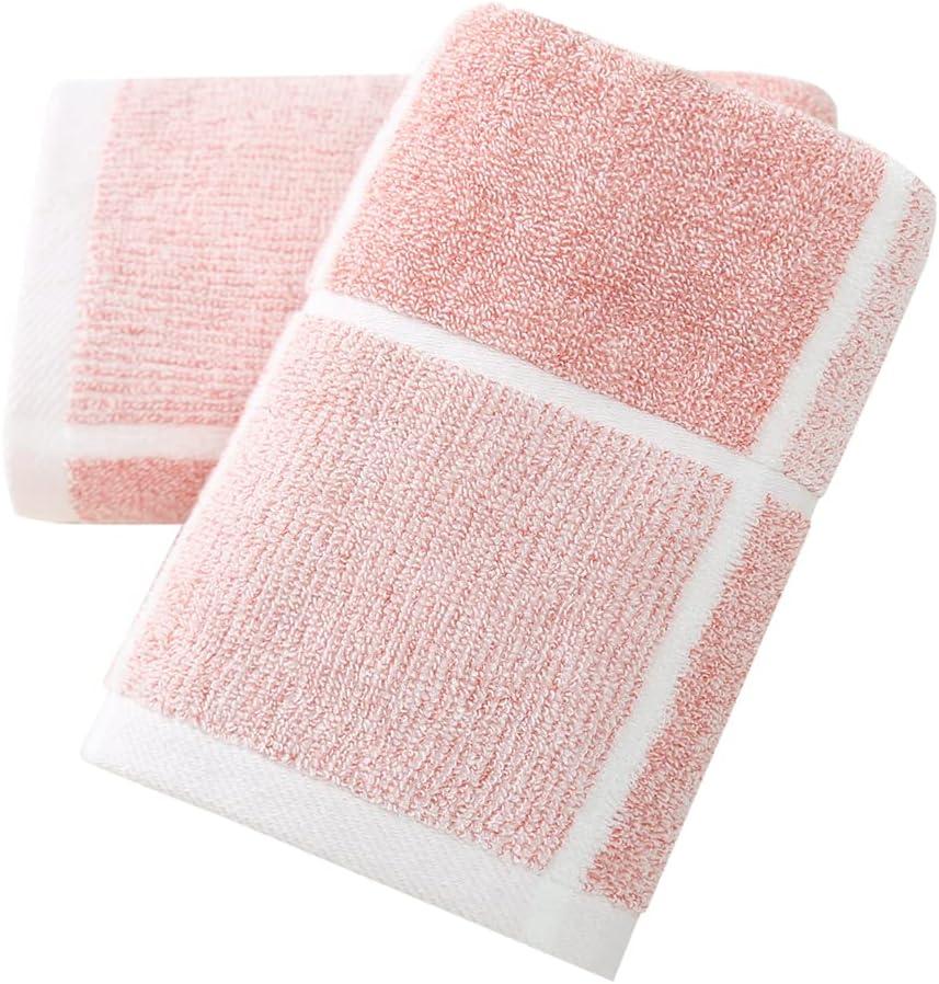 sense gnosis Pink Hand Towel Set of 2 100% Cotton Checkered Pattern Super Soft Highly Absorbent Decorative Hand Towels for Bathroom 13 x 29 Inch