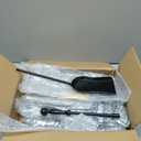 AMAGABELI Garden & Home 5 Pcs Fireplace Tools Set 31 Inch Indoor Black Handle Wrought Iron Large Fire Tool Accessories Set Holder Outdoor Fireset Modern Fire Pit Stand with Poker Brush Shovel Tong (Pyramid Base Black)