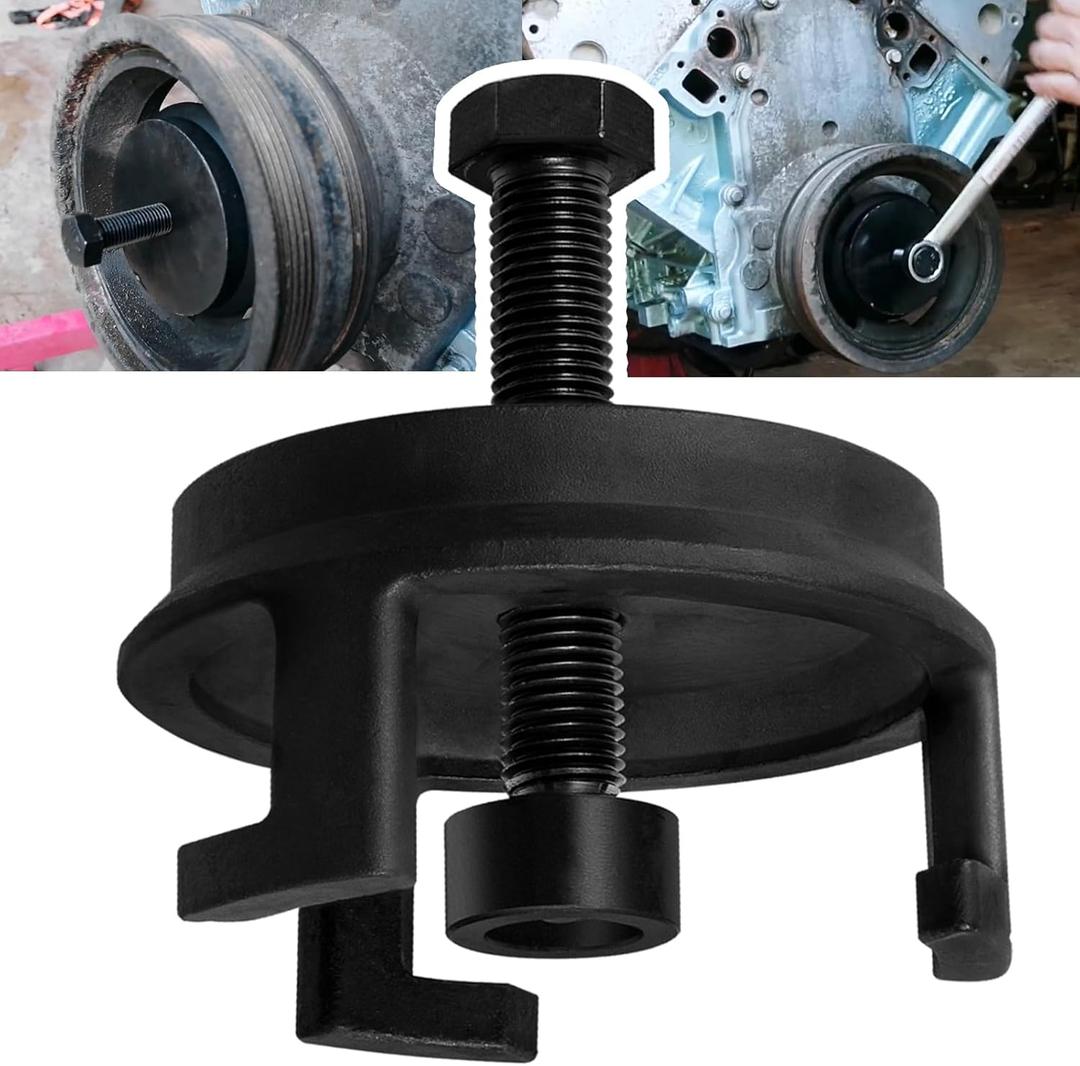 For GM LS Harmonic Balancer Puller 25264 Crank Pulley Puller Automotive Replacement Engine Quickly Removes Harmonic Balancers without Tapped Holes and No Radiator Removal