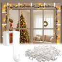 50 Pcs Christmas Light Clips for Window Door Hang Christmas Decoration Strings Light Plastic Holder Hang Seasonal Outdoor Lights Xmas Decorations Hooks Clip for Holiday Outdoor Window Door