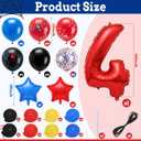 Spider Theme 4th Birthday Party Supplies Decorations Swinging into 4 Banner Red Blue Spider Theme Number Foil Balloons Hanging Swirl Cards Cartoon Parties Spiders Birthday Party Supplies