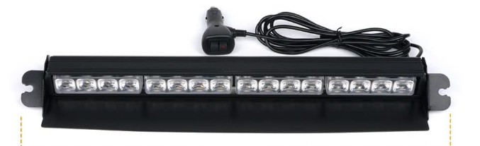 Xprite Windshield Dash Strobe Light Bar w/Suction Cups, Super Bright White LED Visor Rear Deck Window Hazard Warning Flashing Lights for Emergency Law Enforcement POV Vehicles Trucks