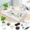 GOZILLA Small Turtle Tank Kit(Tank+Lamp+Filter), Acrylic Aquarium Turtle Starter Kit Habitat with Multi-Functional Areas for Small Reptiles. (Large Two Layer Kit)