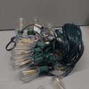 Brightever 50FT Outdoor String Lights Waterproof, 2700K Bright LED Patio Lights with 27 ST38 Shatterproof Vintage Bulbs, Retro Edison String Lights for Outside, Garden, Christmas Decor, Green Wire (50FT-Warm White)