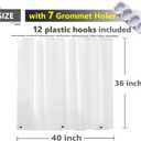 Waterproof Shower Curtain for Window Inside Shower, Plastic Bathroom Window Curtain Waterproof Heavy Duty Vinyl Peva with Hooks, Silky Frost, 40x36