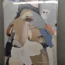 GeekMacro Abstract Face Textured Painting Hand Painted Colorful Wall Art for Living Room Large Framed Modern Canvas Artwork 45x30 Vertical Wall Decor