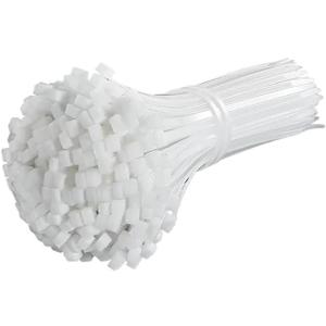 Small Zip Ties,White Zip Ties 4X150MM 100PCS, Nylon Cable Ties Self Locking Tie Straps, Heavy Duty clear zip(White 100PCS 3X200MM)