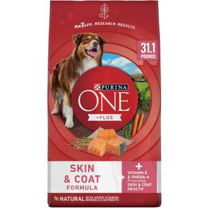 Purina ONE Natural, Sensitive Stomach Dry Dog Food, +Plus Skin & Coat Formula - 31.1 lb. Bag, Best By 09, 2026