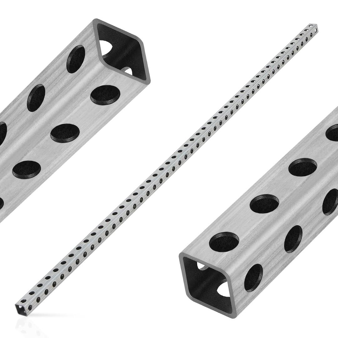 Blulu 1 Pcs 1 x 36" Perforated Tube, 14 Gauge Thick Telescoping Perforated Tube Galvanized Steel Square Tubing with Holes for Traffic Signs, Safety Facilities Columns