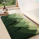 DEXI Bathroom Rugs Non Slip, 20x32 Washable Microfiber Bath Mat Quick Dry, Absorbent Ultra Soft Forest Trees Bathmat for Shower Floor Tub Sink, Green (1'8" x 2'8" (Rectangular))