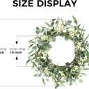 Pinkpum 20'' Eucalyptus Wreath for Front Door, Porch, Window - Green Decor for Home, Farmhouse - Spring, Summer, Fall, All Seasons