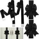 Syhood 6 Pcs Christmas Cabinet Door Bows Large Xmas Ribbons Cabinet Door Windows Bows for Christmas Festive Party Cabinets Furniture Kitchen Decorations(Solid,Black,3 Inches Wide)