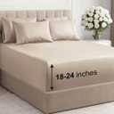 Extra Deep Cal King Sheet Set - 6 Piece Breathable & Cooling Sheets - Hotel Luxury Bed Sheets Set - Easy & Secure Fit - Soft, Wrinkle Free & Comfy Sheets Set - Wheat Sheet Set with Extra Deep Pockets