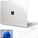 Mektron Clear Case for 13.5" Microsoft Surface Laptop 5/4/3 Metal Palm Rest Model 1951/1868,2019/2021/2022 Plastic Hard Shell Cover with Screen Protector + Keyboard Cover + Dust Plug, Crystal Clear