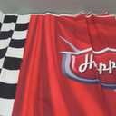 7x5ft Car Black White Grid Red Birthday Themed Backdrops Racing Flag Red Photo Backgrounds for Photography Happy Birthday Party Banner Photo Booth Props