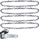 O-CONN 4 Pack 12 Inch Chainsaw Chain 3/8" LP Pitch .043'' Gauge 45 Drive Links Fits Dewalt DCCS620, Kobalt 1224, Ryobi RY40500, Makita, Craftsman, WORX, Black & Decker and more