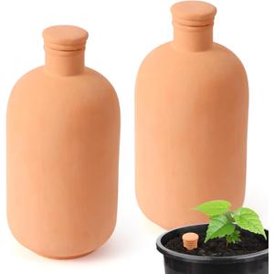 2pcs large Plant Watering Globes Ollas 1055inch 61oz Terracotta Watering Pot Self Watering Planter Terra Cotta Clay Watering Spikes for Indoor Outdoor Plants Indoor Outdoor Large Reservoir Bulbs