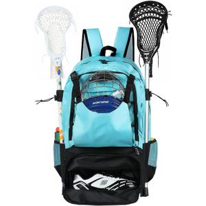 EALER ELB100 Lacrosse Bag, Turf Lacrosse Backpack Bag, XX-Large, Lake Blue
