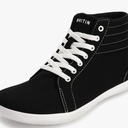 WHITIN Women's Wide High-Top Canvas Barefoot Sneakers | Minimalist Street-Ready Fit | Comfort-Forward Ankle Support Size 38