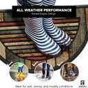 Extra Durable, Superior Absorption, Front Door Mat for Outdoor & Indoor - Welcome Mat for Entryway, Entrance, Patio,Porch -Waterproof,Non-Slip Backing,Coarse Fibers(Semicircle Colorful Stripes,18x30)