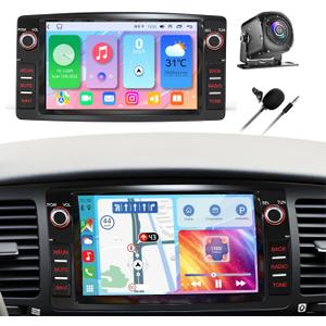 4+64G Android 14 Car Radio for Toyota Corolla E120 2000-2006 Support Wireless Carpaly & Android Auto, 7 Inch IPS Touch Screen, Android Stereo for Corolla with Bluetooth/WiFi/GPS/FM/SWC/Backup Camera