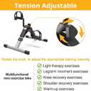 Pedal Exerciser Desk Exercise Bike Leg and Arm Exercise Bike with LCD Monitor Foldable and Porable (Black/Grey)