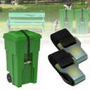 YYDSDOTA Wuno Shop Trash Can Lid Lock for Raccoons, Bear Proof Garbage Can Locks for Animals, Strong Outdoor Trash Bin Bungee Cord Strap, Locking Trash Can During Strong Winds (Black-2 Pack)