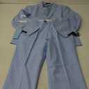 UNINUKOO Mens 2 Piece Suit Linen Summer Top Blazer Pants Sets Beach Wedding Wear Vacation Prom Suits for Men (Medium, Sky Blue)