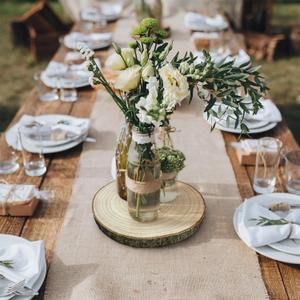 (10) Pack 10-11 inches Large Wood Slices for Centerpieces - Wood Centerpieces for Tables, Rustic Wedding Centerpiece, Natural Wood Slabs (10-11 inches)