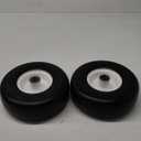 9x3.50-4 Flat Free Lawn Mower Tire and Wheel, Smooth Tread Tire for Zero Turn Mowers, Installed 3/4" Bearing with Extra 5/8" Bearing, 3.5"-4"-4.5"-5" Centered Hub, 2 PCS