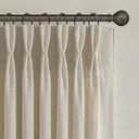 Warm Beige Pinch Pleated Linen Sheer Curtains 78 Inches Long for Dining Room, Memory Trained Light Filtering Cottage Core Windows Drapes Panels of 2 with Hooks & Rings Non See Through Thick Curtain