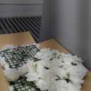 VEVOR 3D Flower Wall Panel, 24 PCS 15 x 15 inch, Artificial Floral Wall Background Mesh Backing Mat,Seamless Design&Easy Installation for Wedding Valentines Day Home Baby Party Backdrop Decor,White