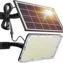 JACKYLED 1000 Lumens 299 LED Solar Lights Outdoor Bright Solar Dusk to Dawn Light with 4000mAh Battery, IP65 Waterproof Outdoor Solar Powered Security Flood Light for Wall Porch Shed Barn