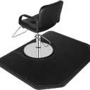 OmySalon 4'x5' - 1/2'' Thick Salon Anti Fatigue Mat for Hairstylist Standing, Barber Floor Matt with Circle Cut Out for Styling Chair, Hair Cutting Hairdressing Equipment, 4'x5'x1/2'' Black