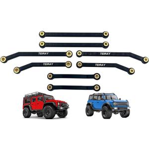 Trx4m Upgrades High Trail Links Clearance Chassis CNC Aluminum Set for Traxxas TRX4M 1/18 Upgrade Parts (Black)
