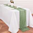 24 Pack Sage Green Table Runner 10Ft Cheesecloth Table Runner Rustic Gauze Table Runners Romantic Long Sage Sheer Fabric Cheese Cloth Table Runners for Wedding Party Bridal Baby Shower
