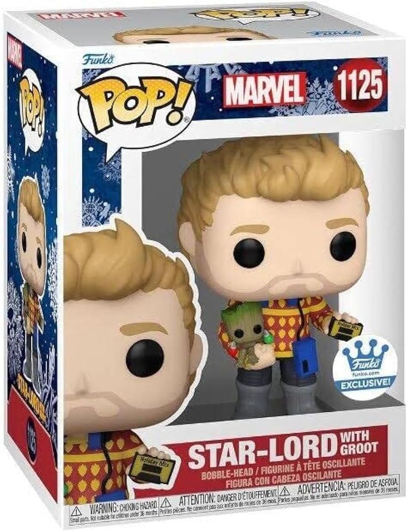 Funko Pop! Marvel: The Guardians of the Galaxy Holiday Special - Star-Lord with Groot Exclusive Vinyl Figure
