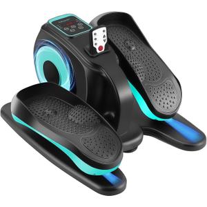 Rollingsurfer Under Desk Elliptical Machine, Electric Leg Exerciser for Seniors, Compact Seated Pedal Exerciser, Portable Elliptical Trainer with Remote and Non-Slip Pedals for Teens Adults